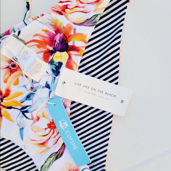 CUPSHE Women's Bikini Set Reversible Lace Up Bikini - Picture 7 of 9